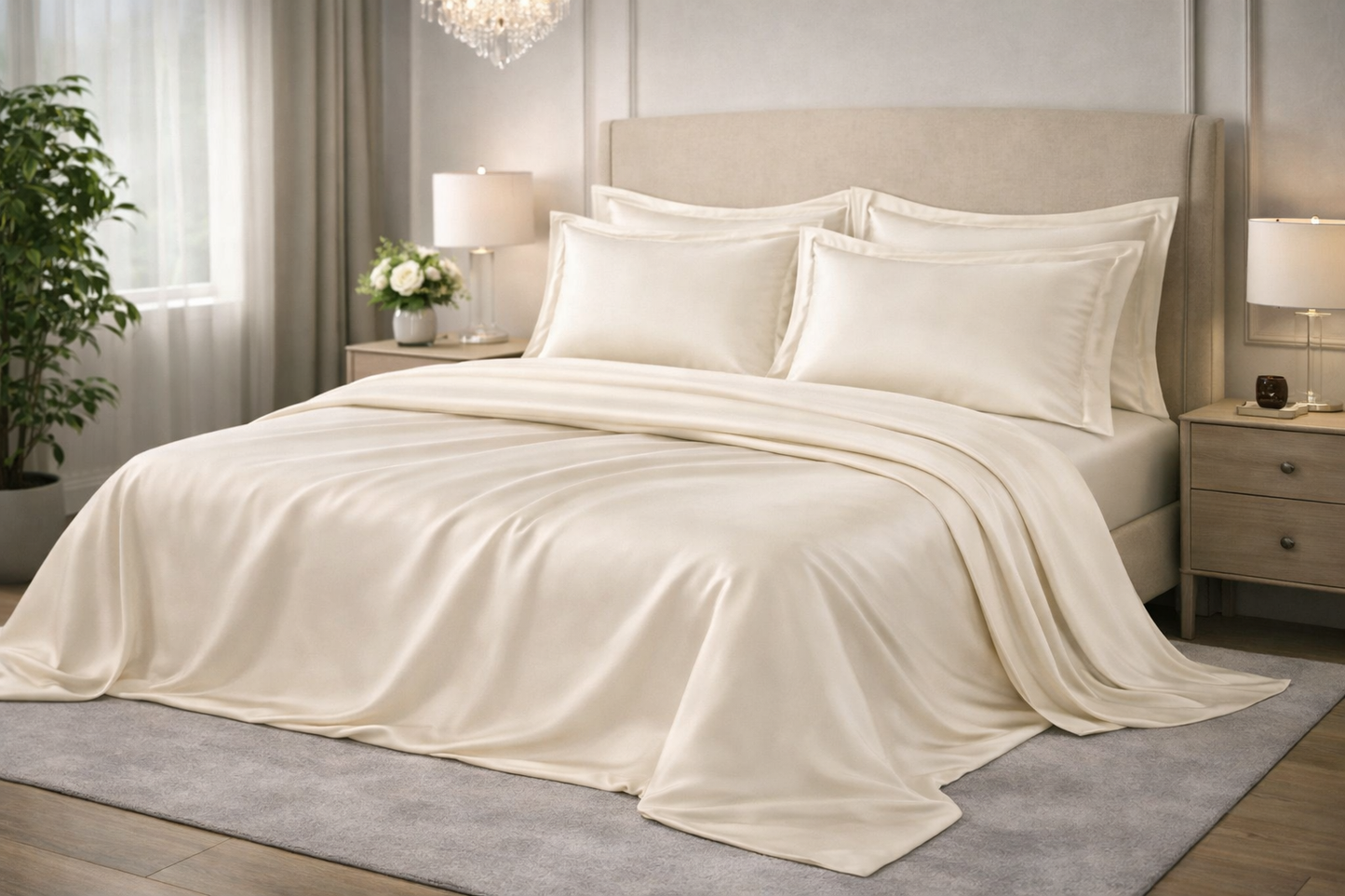 Completo Lenzuola Matrimoniale Maxi Firenze Lux Raso 60 | Made in Italy