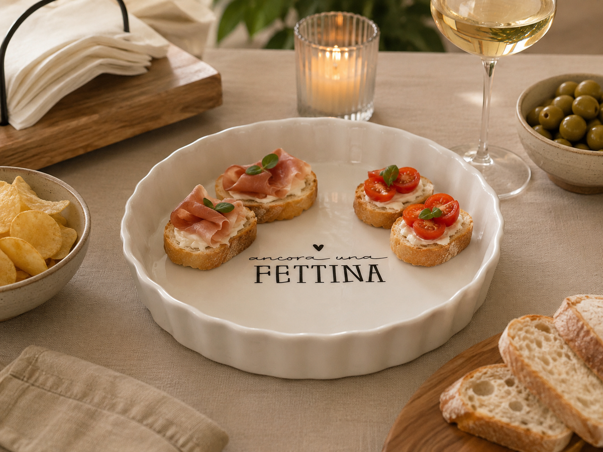 Pirofila Rotonda in Ceramica "Ancora una Fettina" ø 27 cm