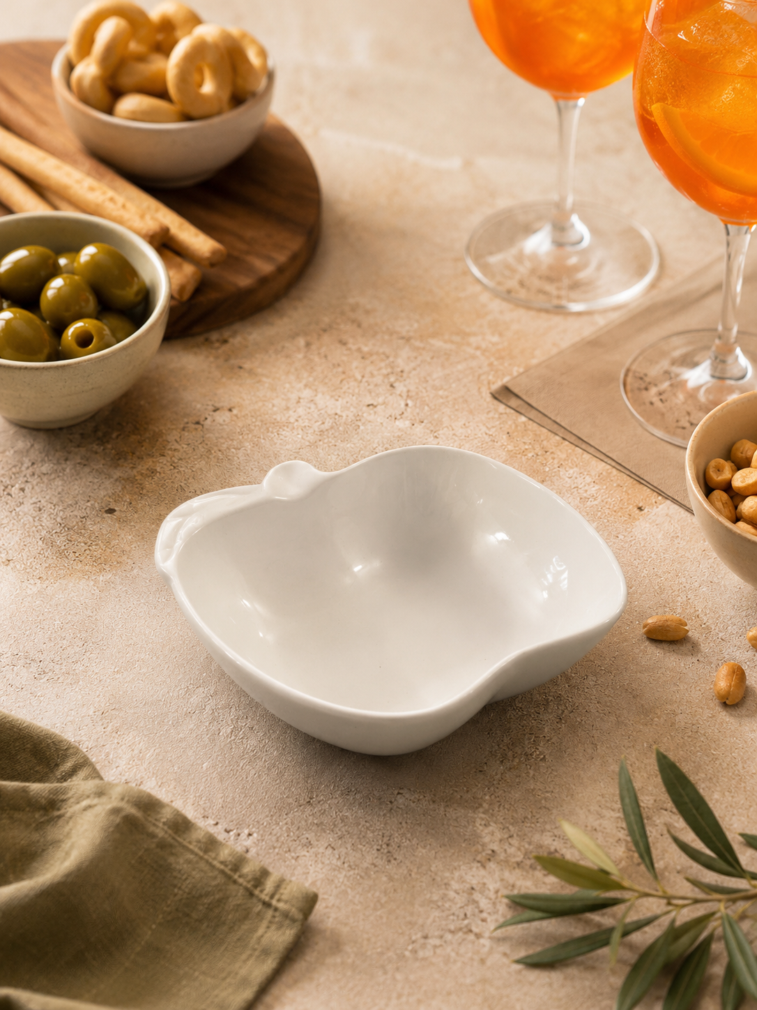 Ciotole Aperitivo in Porcellana Bianca 15x15 cm