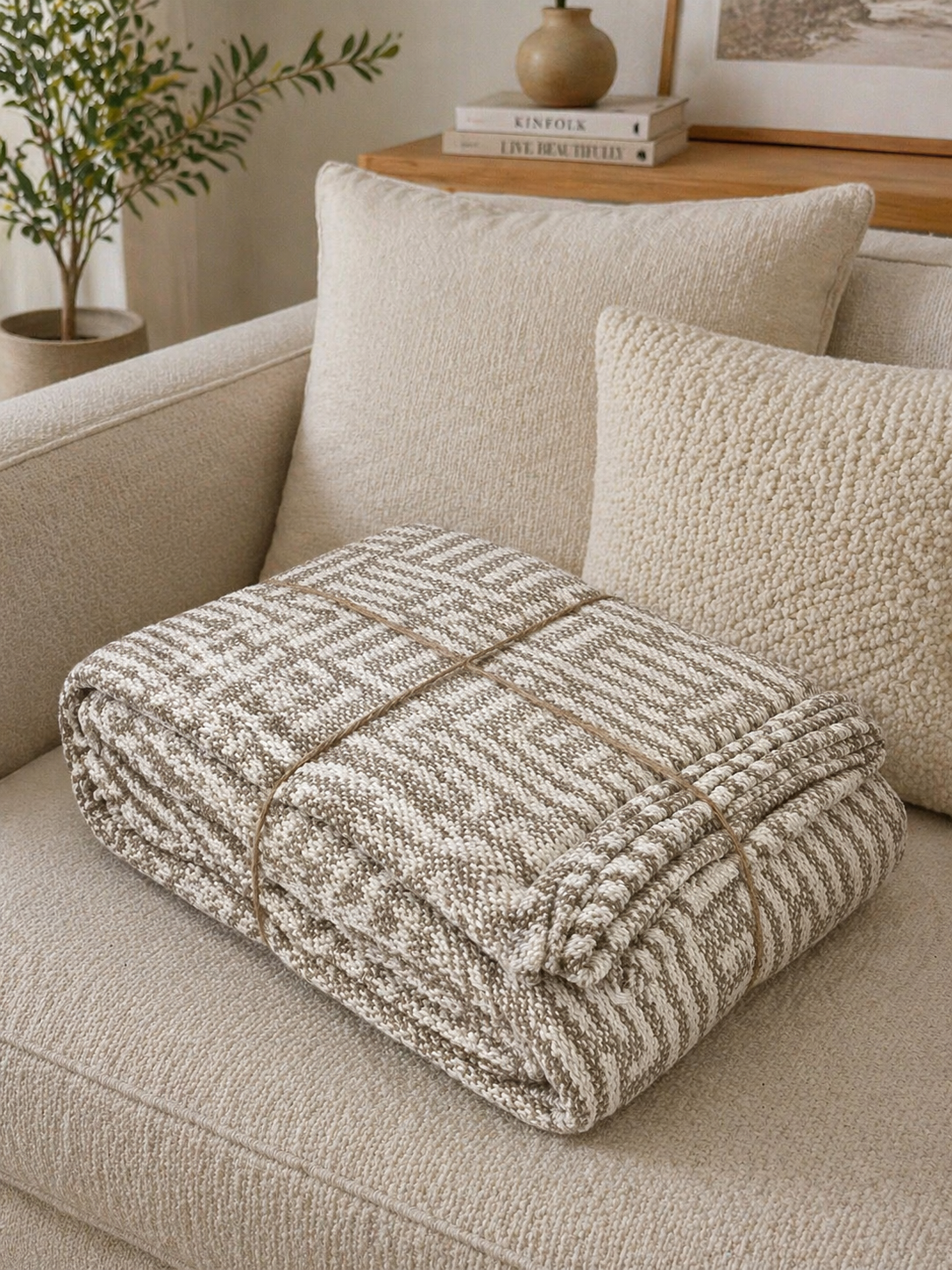 Copritutto SHEICK Tinto in Filo 100% Cotone 2 Piazze 250x250 cm Copridivano e Copriletto