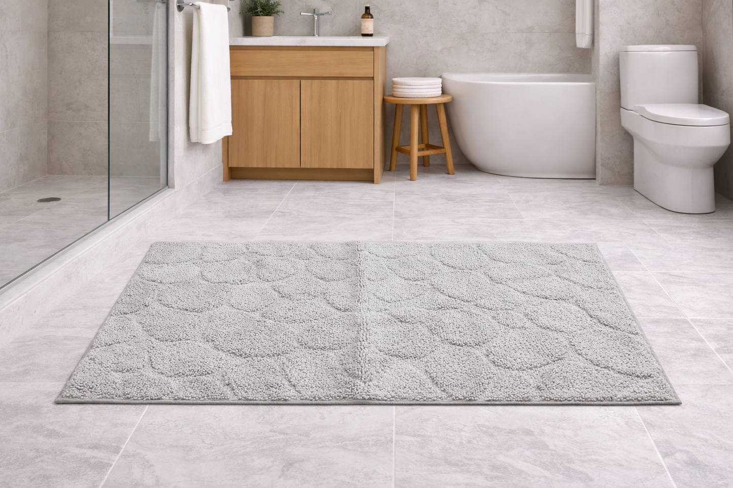 Tappeto Bagno Antiscivolo Bolle Fancy Home Morbido e Super Assorbente