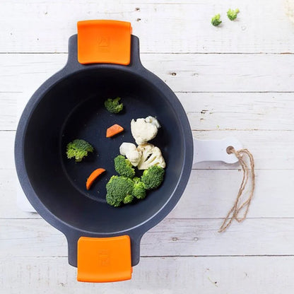 Casseruola Alta BRA Efficient ø24cm con Coperchio in Vetro e Maniglie in Silicone