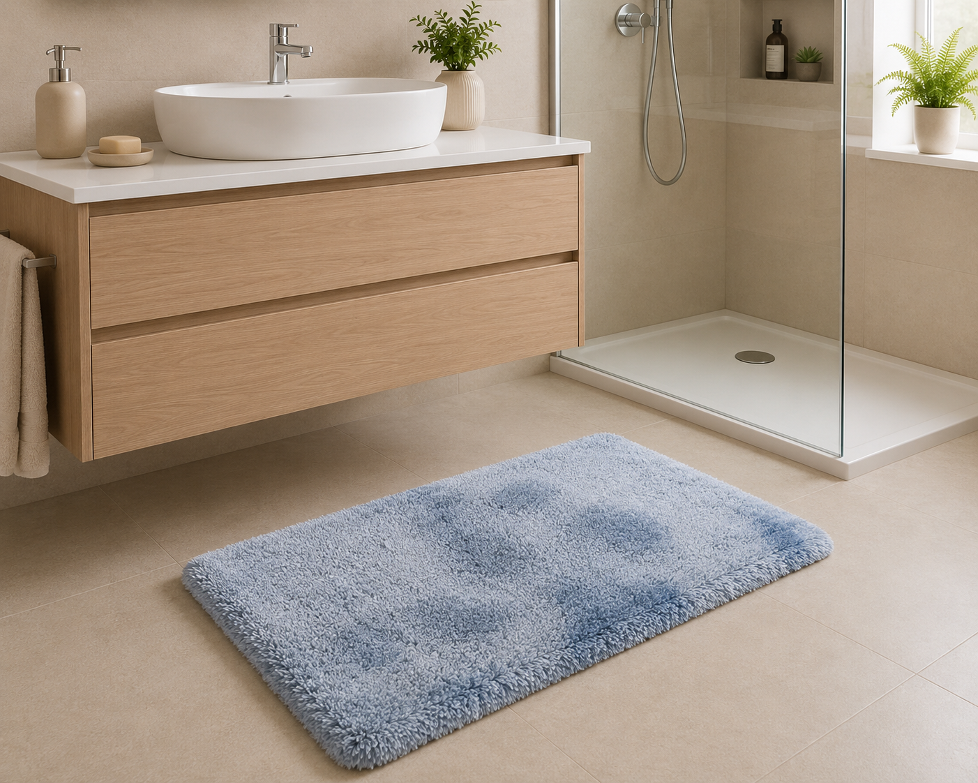 Tappeto Bagno Simply 50x80 cm Antiscivolo Morbido e Assorbente
