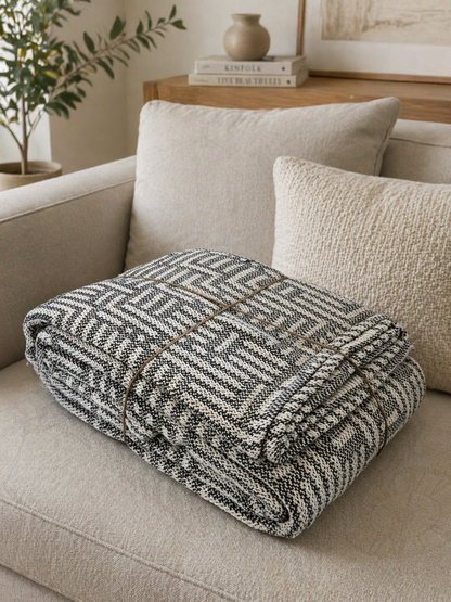 Copritutto SHEICK Tinto in Filo 100% Cotone 2 Piazze 250x250 cm Copridivano e Copriletto