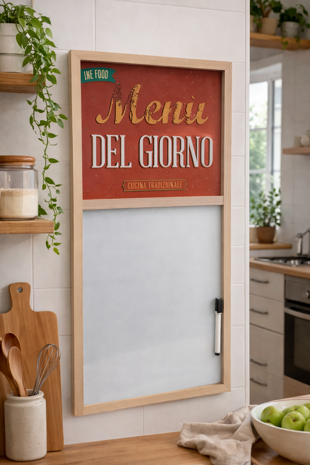 Lavagnetta Magnetica da Cucina con Pennarello 31x60 cm