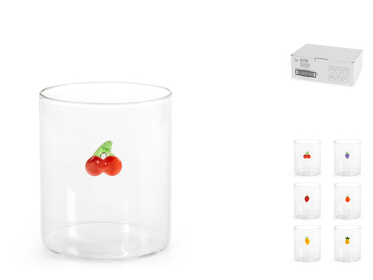 Set 6 Bicchieri In Vetro Borosilicato Con Miniatura 42 Cl