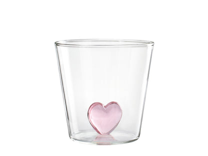 Set 4 Bicchieri Borosilicato Miniatura Cuore 300 Cc