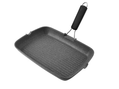 Bistecchiera Stone 36x26 H&H Antiaderente Effetto Pietra per Grigliate Perfette
