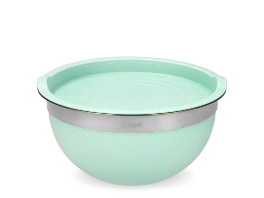 Mixing Bowl con Coperchio Verde 2,5 Lt in Acciaio Inox H&H