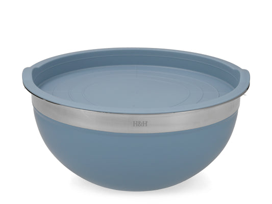 Mixing Bowl con Coperchio Azzurro 4Lt in Acciaio Inox