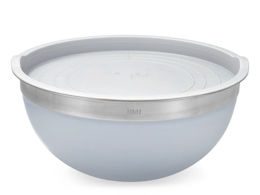 Mixing Bowl con Coperchio Grigio 6Lt in Acciaio Inox H&H