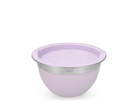 Mixing Bowl con Coperchio Lilla 0,6 Lt in Acciaio Inox H&H