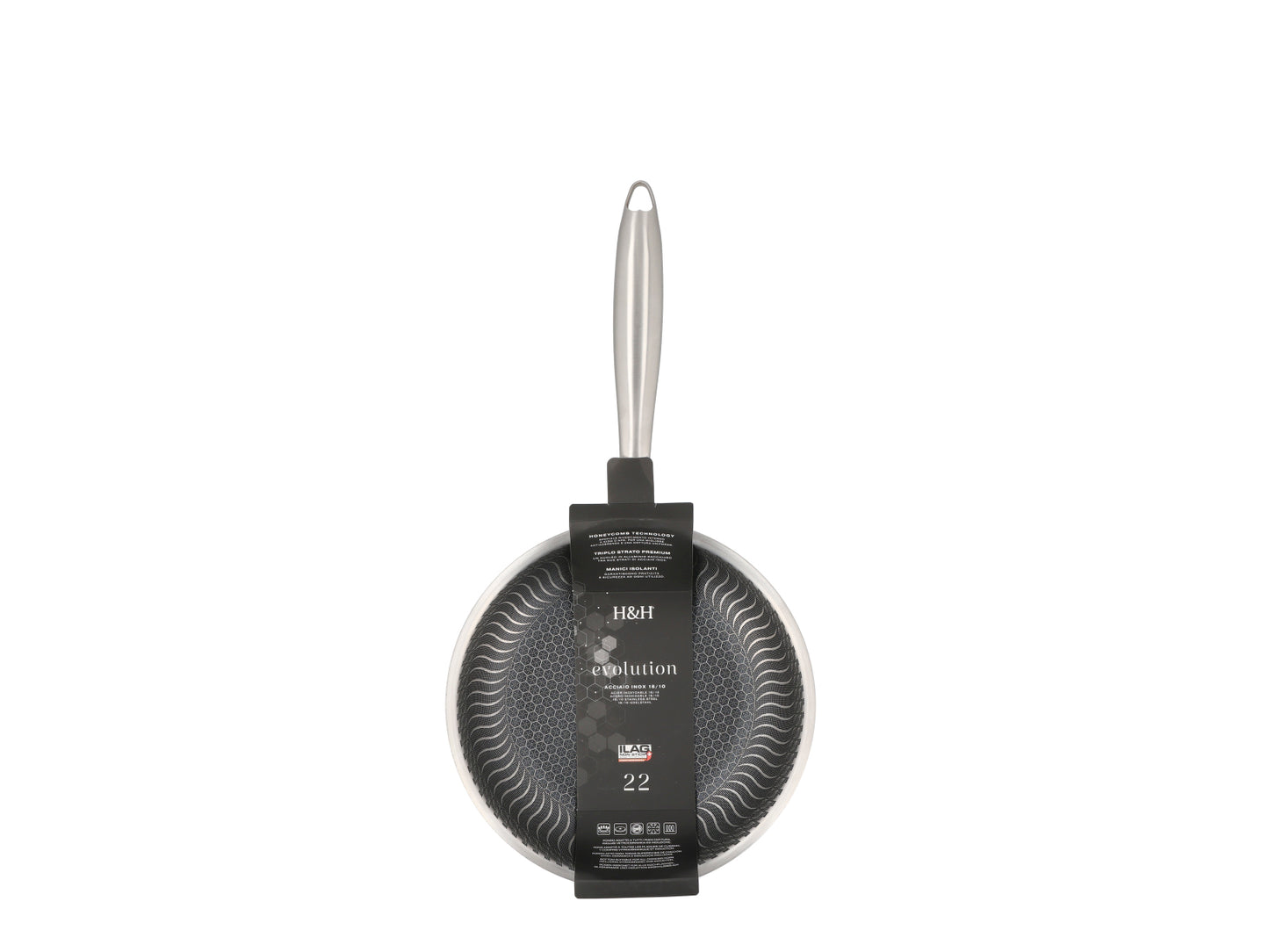Padella Antiaderente H&H Evolution 22cm - Acciaio Inox 18/10