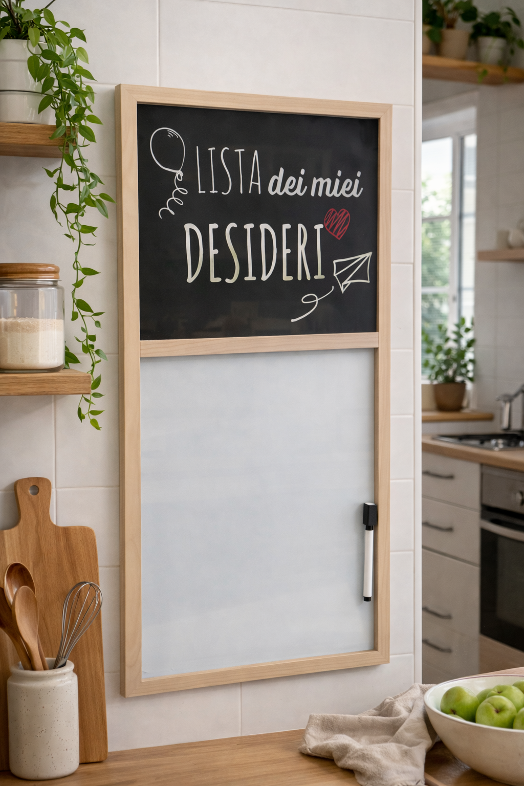 Lavagnetta Magnetica da Cucina con Pennarello 31x60 cm
