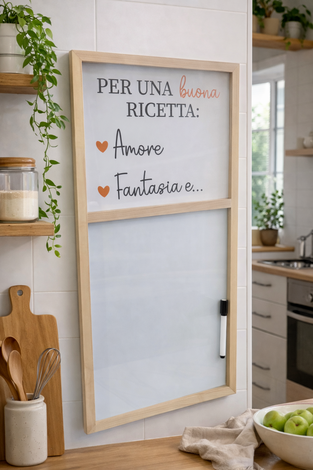 Lavagnetta Magnetica da Cucina con Pennarello 31x60 cm