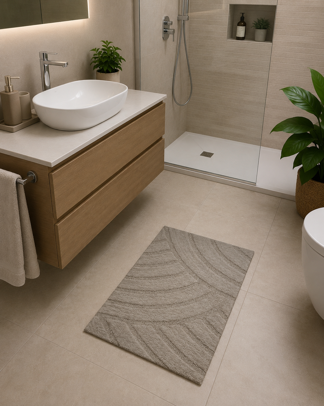 Tappeto Bagno Sobel Zen 50x80 100% Cotone Disegnato in Italia