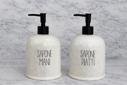 Dispenser in Ceramica da Cucina / Bagno | Sapone Mani / Sapone Piatti