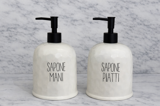 Dispenser in Ceramica da Cucina / Bagno | Sapone Mani / Sapone Piatti