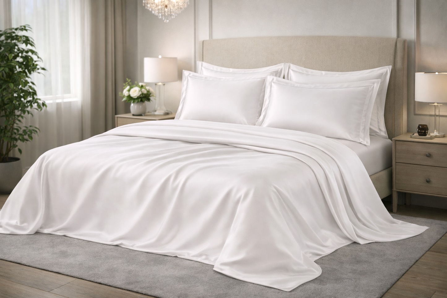 Completo Lenzuola Matrimoniale Maxi Firenze Lux Raso 60 | Made in Italy