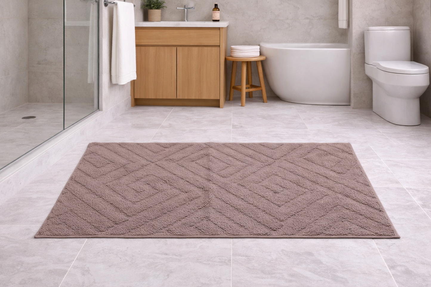 Tappeto Bagno Antiscivolo Geometrico Fancy Home Morbido e Super Assorbente