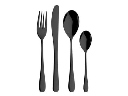 Set Posate Nere Royal 24 Pezzi - Prima Collection | Acciaio Inox con Rivestimento PVD