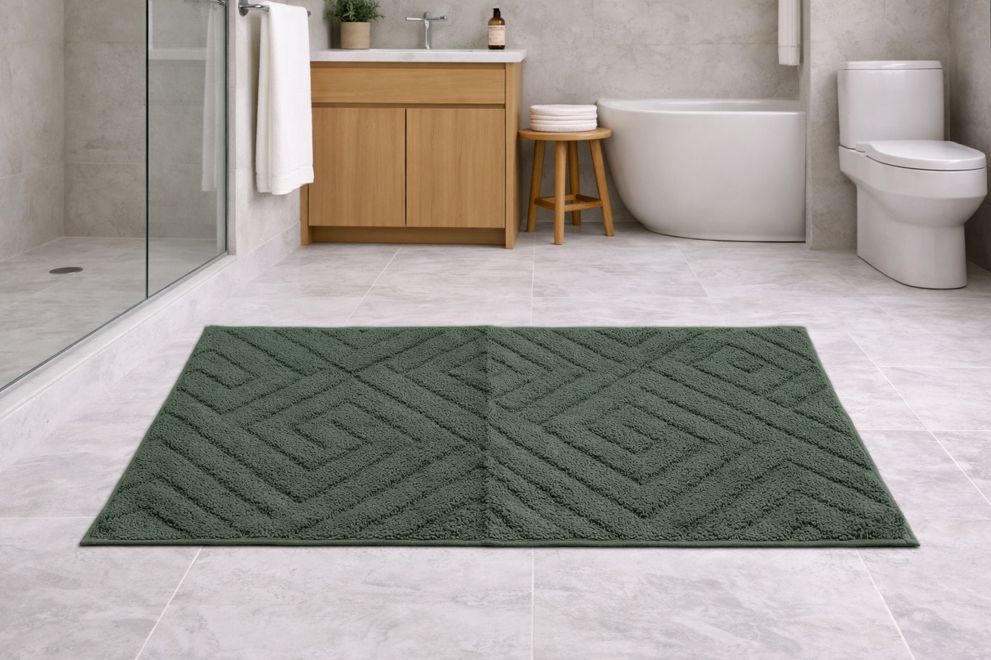 Tappeto Bagno Antiscivolo Geometrico Fancy Home Morbido e Super Assorbente