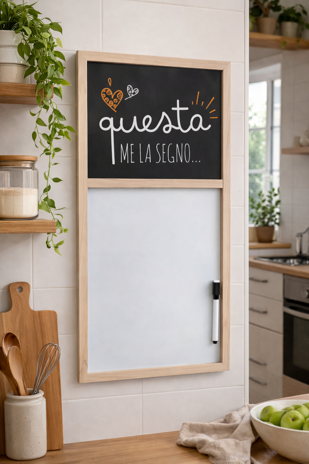 Lavagnetta Magnetica da Cucina con Pennarello 31x60 cm