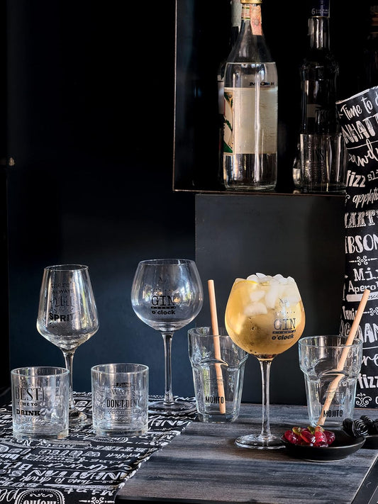 Set 2 Calici 580cc Tognana in Vetro con Frase It's Gin o'clock