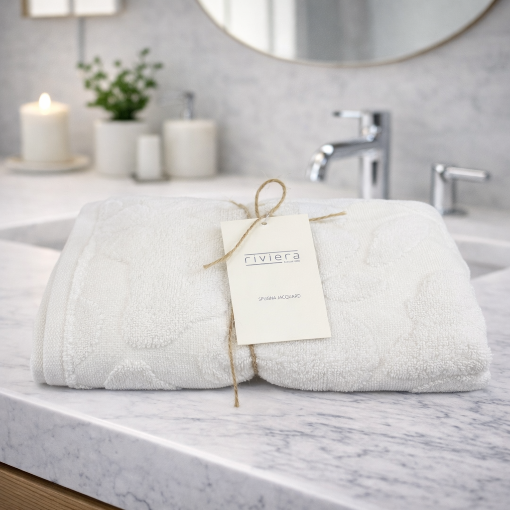 Set Asciugamani Riviera Elysium in Spugna Jacquard 100% Cotone
