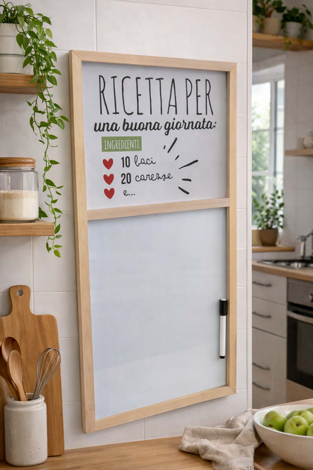 Lavagnetta Magnetica da Cucina con Pennarello 31x60 cm