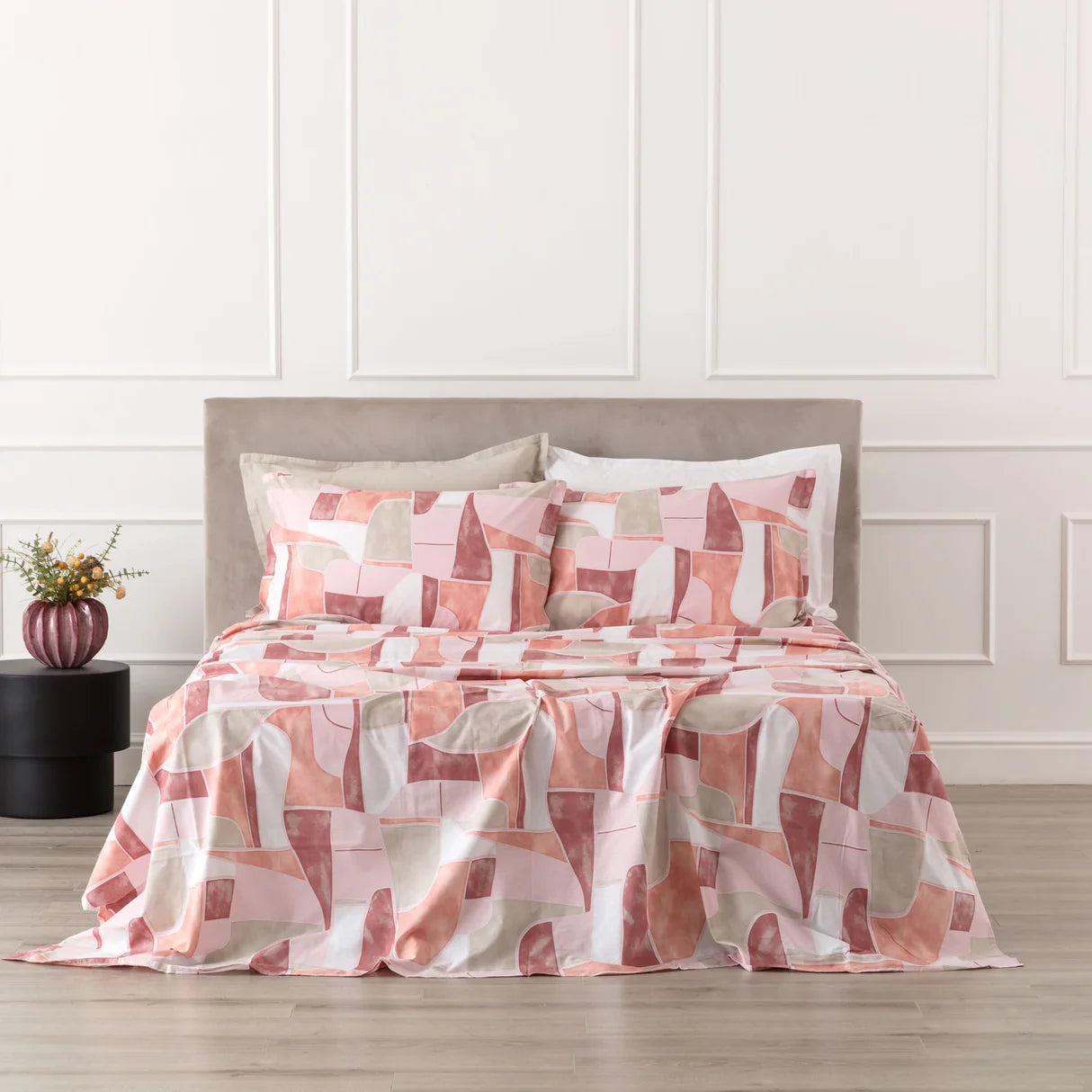 Completo Lenzuola Singolo Linea Oro Teren in Cotone 100% | Fantasia Geometrica
