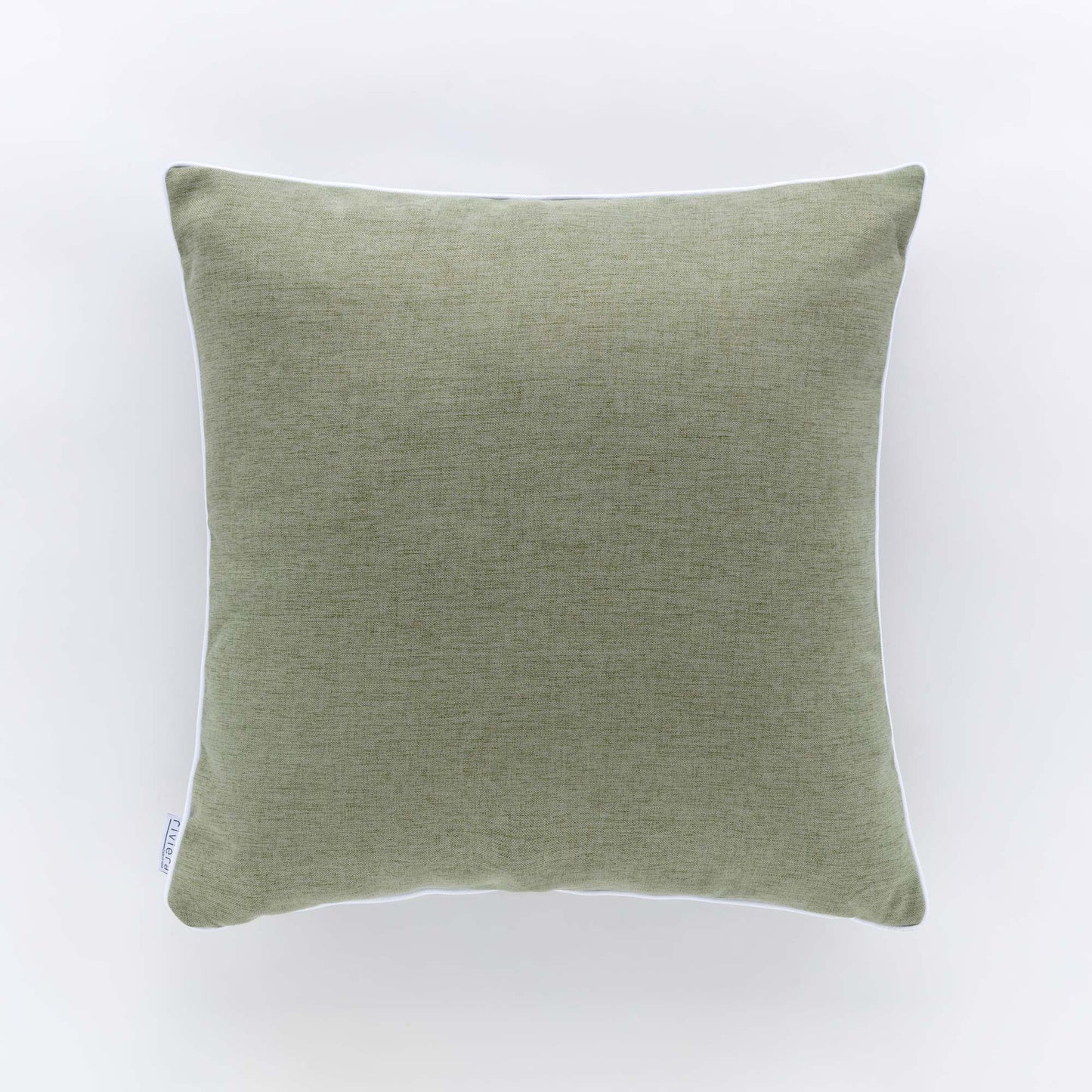 Cuscino Arredo Riviera Pepe 50x50 Verde Palma con Piping | Sfoderabile