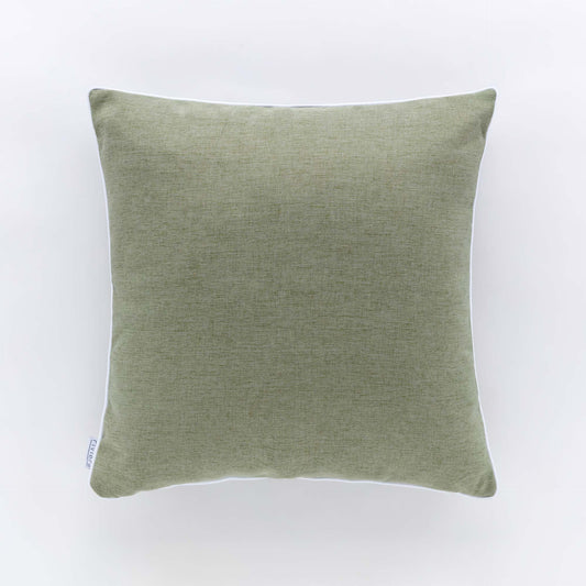 Cuscino Arredo Riviera Pepe 50x50 Verde Palma con Piping | Sfoderabile