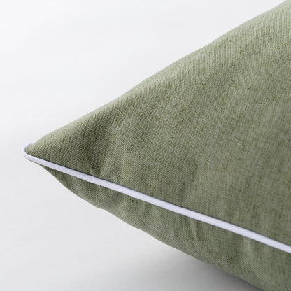 Cuscino Arredo Riviera Pepe 50x50 Verde Palma con Piping | Sfoderabile