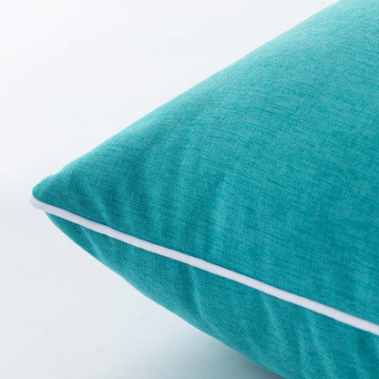 Cuscino Arredo Riviera Pepe 50x50 Turchese con Piping | Sfoderabile
