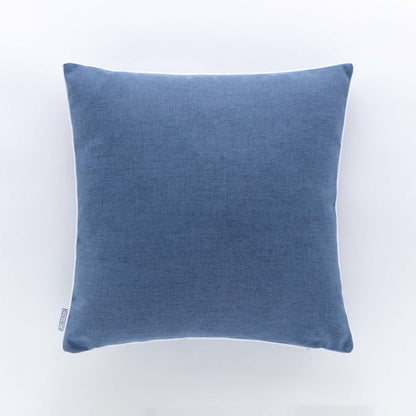 Cuscino Arredo Riviera Pepe 50x50 Blu Denim con Piping | Sfoderabile