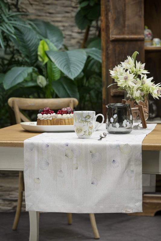 Runner Antimacchia THUN Bloom 45x150 cm - Runner Tavola Floreale