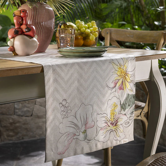 Runner Antimacchia THUN Eleganza Esotica 45x150 cm - Runner Floreale