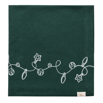 THUN Tovaglia Natalizia in Cotone e Lurex Lights Teal