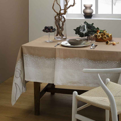 THUN Tovaglia in Cotone New Elegance Tulips Beige 160x200 cm