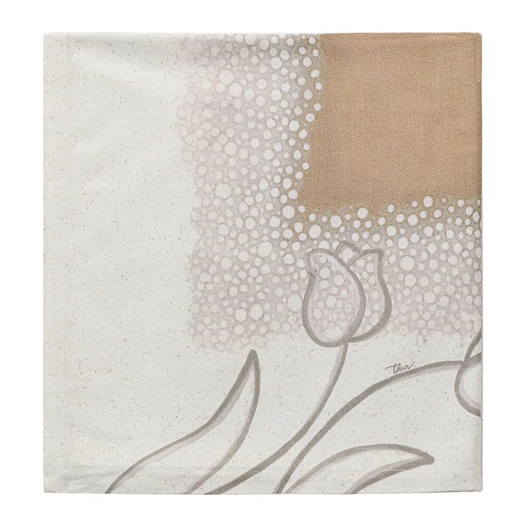 THUN Tovaglia in Cotone New Elegance Tulips Beige 160x200 cm
