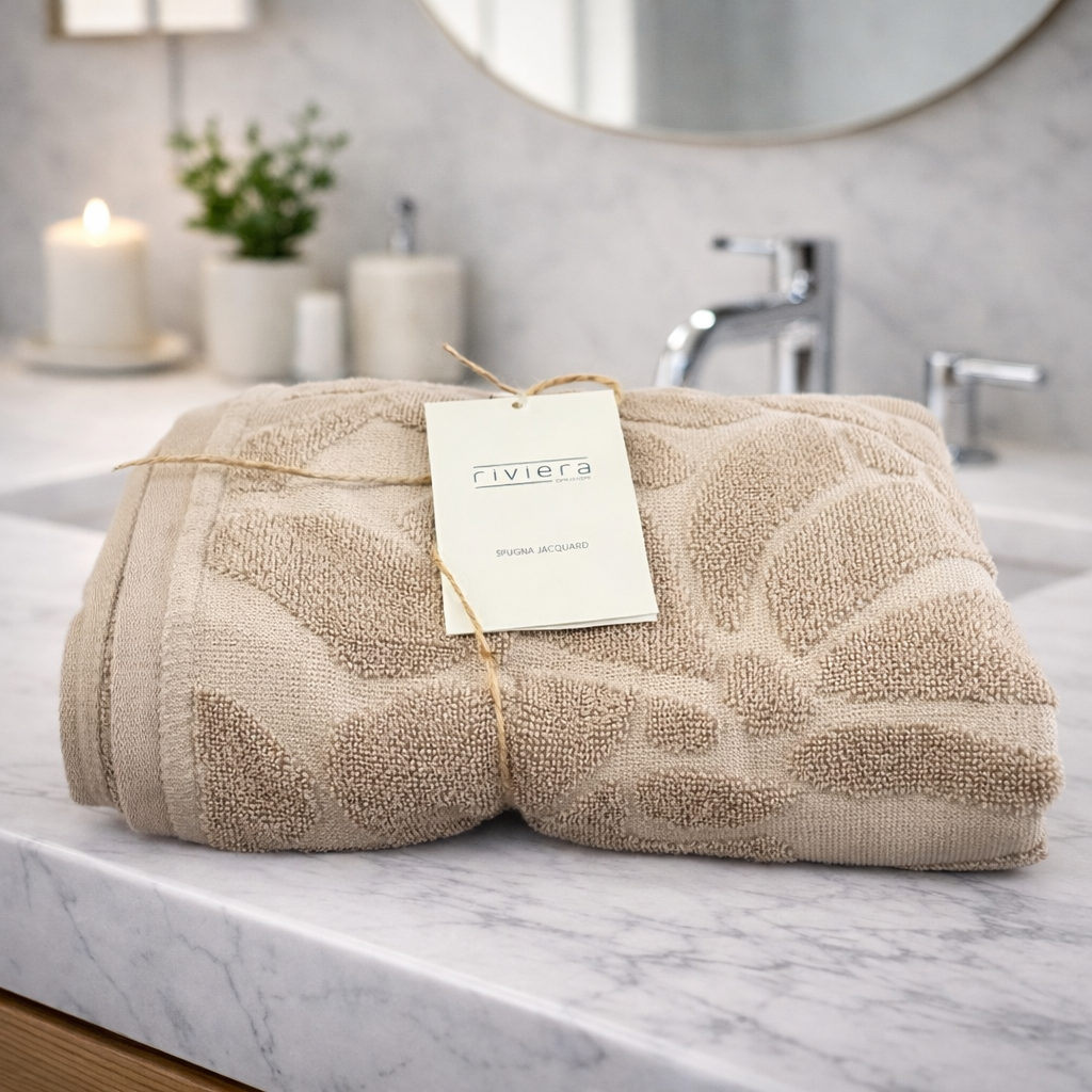 Set Asciugamani Riviera Elysium in Spugna Jacquard 100% Cotone