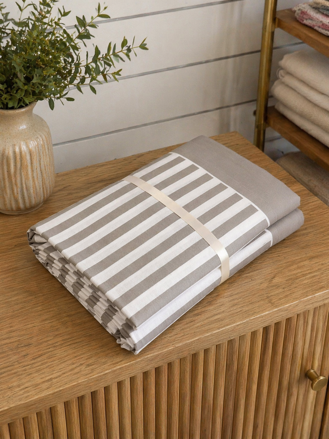 Completo Lenzuola in Percalle di Cotone 100% Disegno Righe