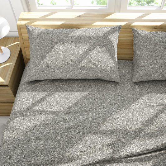 Completo Lenzuola Copriletto Matrimoniale Maxi S&G Blot 100% Cotone