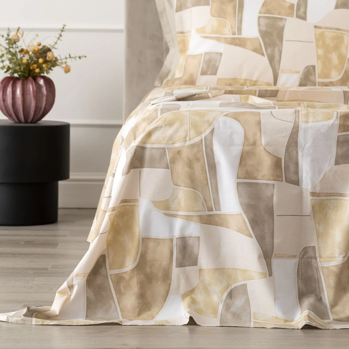 Completo Lenzuola Matrimoniale Linea Oro Teren 100% Cotone | Fantasia Geometrica