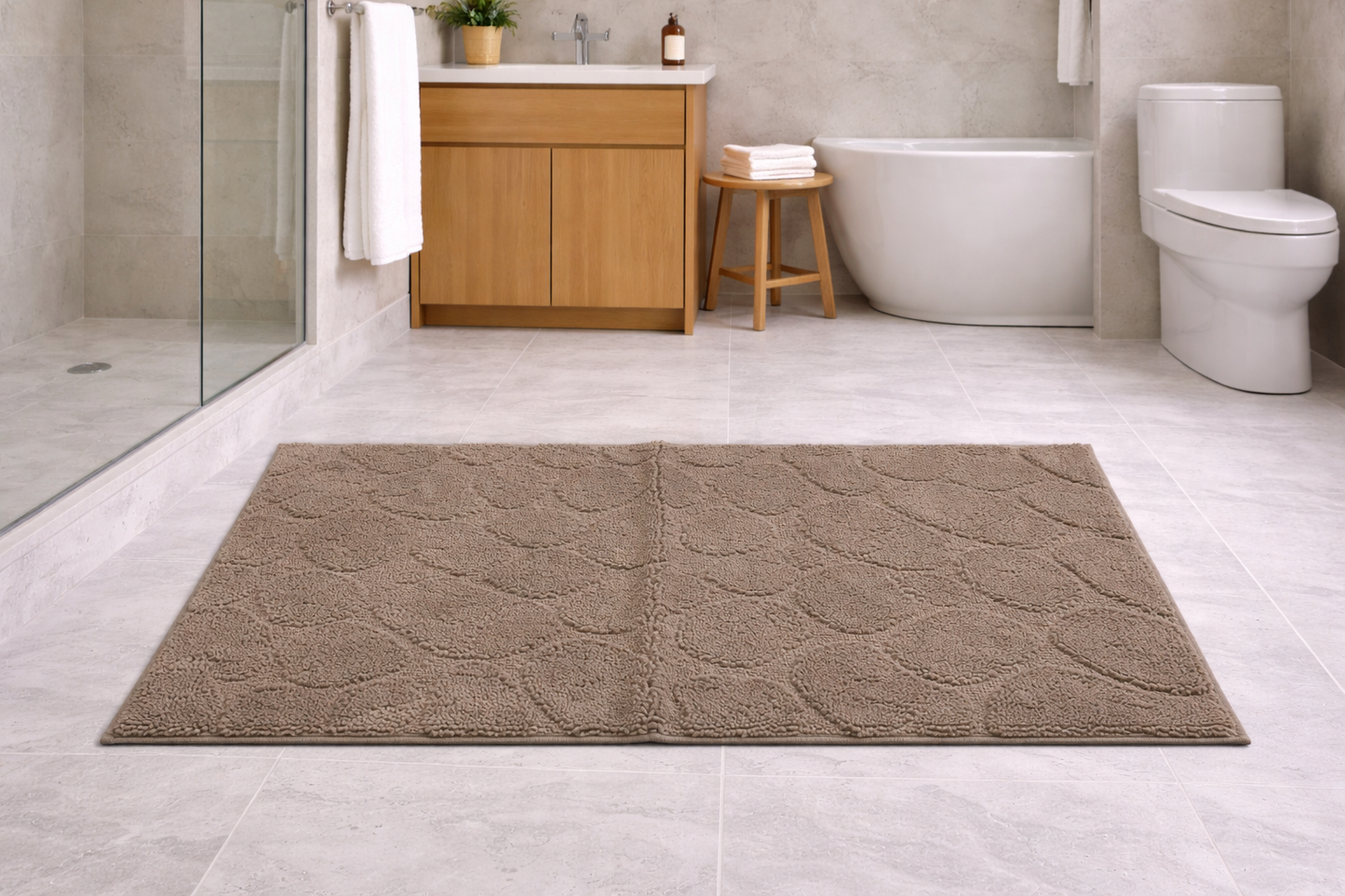 Tappeto Bagno Antiscivolo Bolle Fancy Home Morbido e Super Assorbente