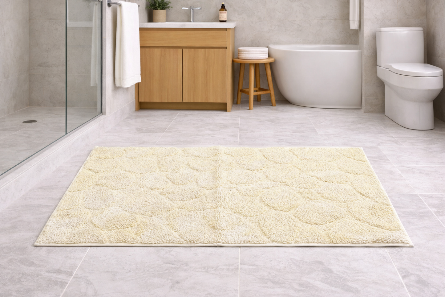Tappeto Bagno Antiscivolo Bolle Fancy Home Morbido e Super Assorbente