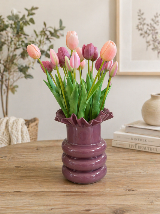 Vaso in Vetro Ondulato TOD ø20x21 cm | Design Elegante