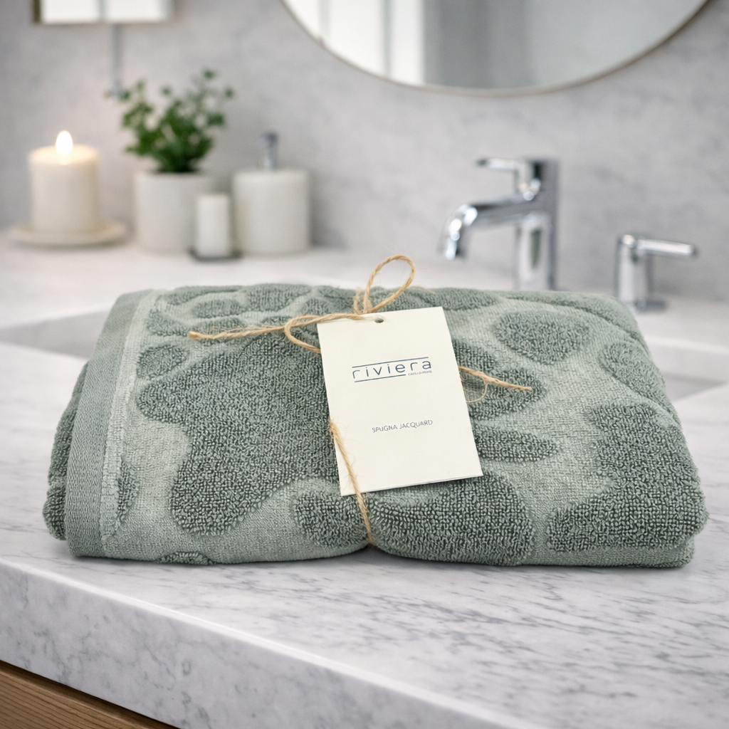 Set Asciugamani Riviera Elysium in Spugna Jacquard 100% Cotone