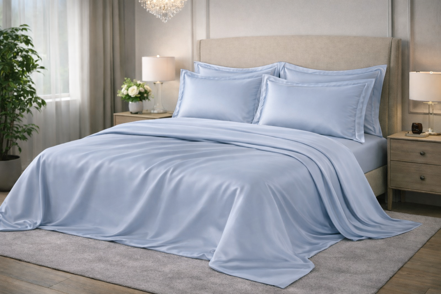 Completo Lenzuola Matrimoniale Maxi Firenze Lux Raso 60 | Made in Italy